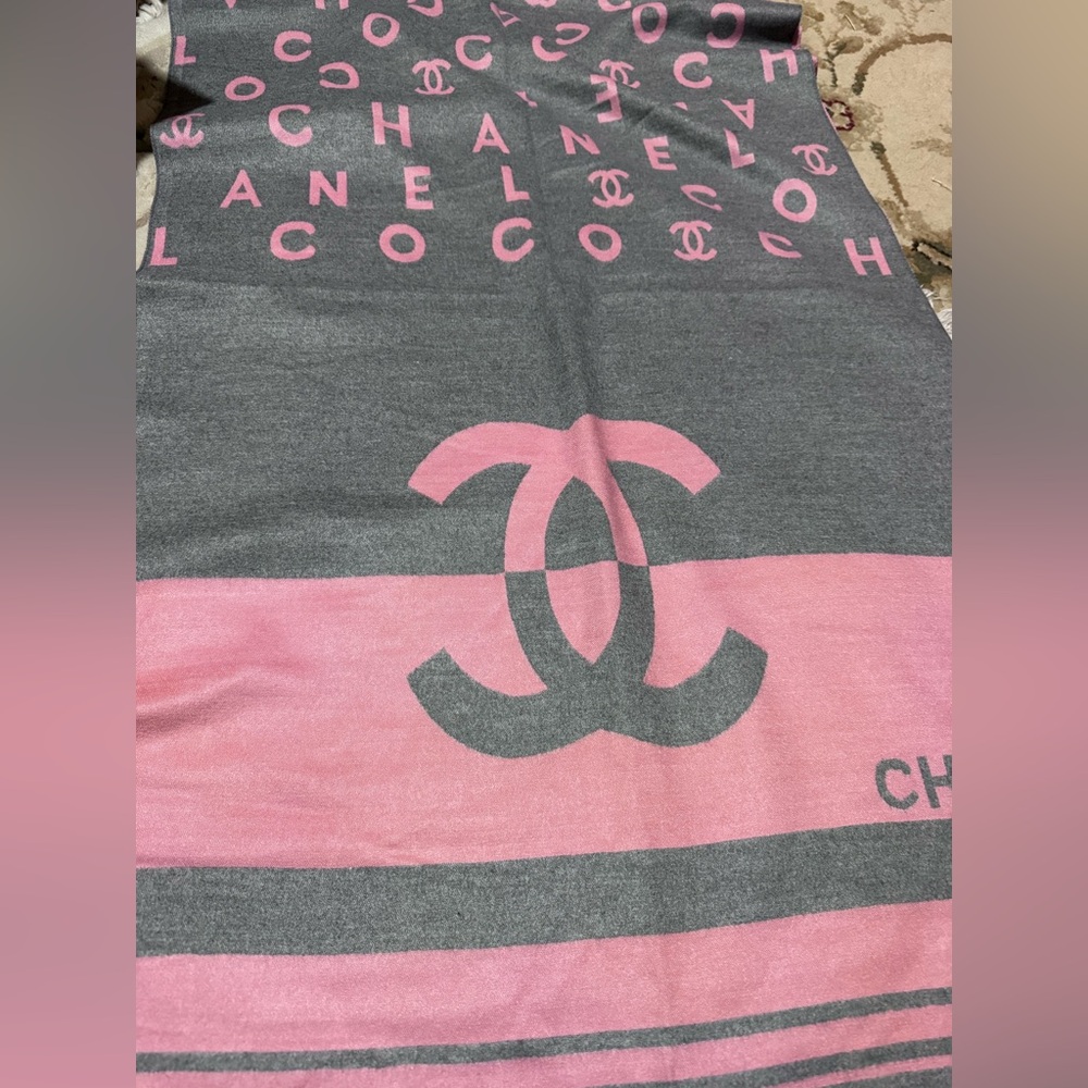 Pink and Gray Logo Scarf new
